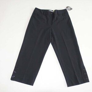 Dressbarn Women's Tummy Control Cropped Pants Size 6 NWT Black High Rise